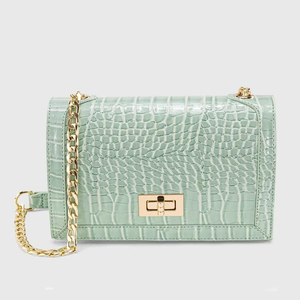 Bolso Tote Cruzado de Piel Sintética con Logotipo de Cocodrilo Personalizable de Alta Calidad para Mujer, Abierto, Impermeable, con Forro de Poliéster y Capacidad de 1 Litro - Product Image 1