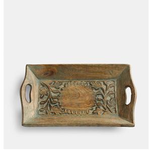 ถาดไม้กลมสําหรับเสิร์ฟการออกแบบล่าสุดบนโต๊ะอาหารคุณภาพสูงอาหารค่ําถาดเสิร์ฟไม้ขนาด 11x11x1 นิ้ว - Product Image 5