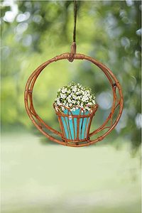 Handmade planters customized design & size decorative planters Rattan cane weaved <b>hanging</b> planters wicker flower pots - Product Image 3