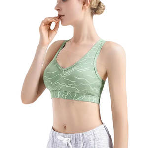 Soutien-gorge de sport pour femmes avec logo imprimé personnalisé Vêtements de fitness légers en polyester/nylon Soutien élevé Dos croisé Grande taille Athlétique - Product Image 1