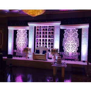 Magnífica Configuración de escenario de boda de Hollywood decoración de escenario de boda de Bollywood moderna escenario de tema de boda Blanco Asiático - Product Image 5
