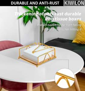 Porte-serviettes en or rose Organisateur de mouchoirs Porte-serviettes en métal Vente à chaud de la meilleure qualité Vaisselle Support de mouchoirs en papier à de bonnes affaires - Product Image 6