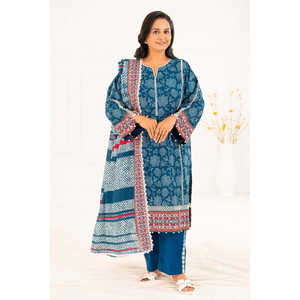 Ensemble de costume Khaddar imprimé 3 pièces pour femmes avec dupatta K-52110 - Product Image 2