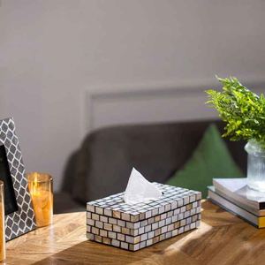 Mother of Pearl Tissue Box Table Decor <b>Napkin</b> <b>Dispenser</b> for Elegant Living Rooms Tables Tissue Box For Bedside Table Decor - Product Image 5