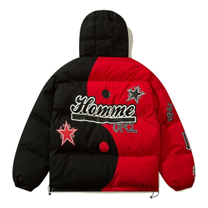 Wholesale 100% High Quality Men's Winter Ribs Printed Canvas Bubble Jackets Comfortable Breathable Fabric Stand Collar Vintage - Product Image 5