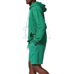 Plus Size Custom Made <b>Men's</b> Solid Summer Breathable Lightweight Hoodies <b>Shorts</b> Set <b>for</b> Outdoor Use Training - Product Image 5