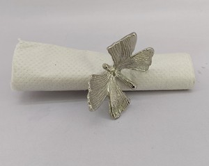 Handmade <b>Indian</b> Brass Napkin <b>Ring</b> with Silver Plating Unique Design Napkin Holder for Birthday & Wedding Stocked Gift - Product Image 4