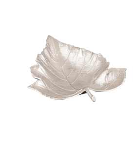 Bandeja de níquel con diseño de hoja de aluminio fundido, bandeja decorativa de boda galvanizada, bandeja de servicio de Metal con forma de hoja - Product Image 1