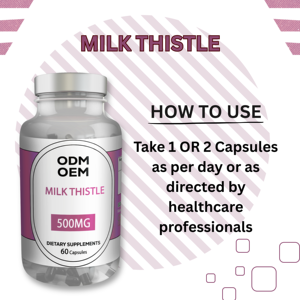 Suplementos para el Cuidado de la Salud, Cardo Mariano Orgánico para Proteger el Hígado, 60 Cápsulas, Haryana, Vida Útil de 24 Meses para ODM OEM - Product Image 3