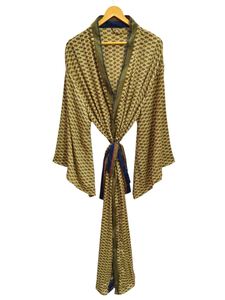 Kimono de seda para mujer, ropa de noche para mujer, bata larga, kimono Sari de seda reciclada vintage indio con estampado floral, - Product Image 2