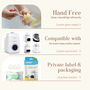 Tablettes de lavage <span class=keywords><strong>pour</strong></span> biberons et <span class=keywords><strong>tétines</strong></span> sans BPA, éliminent efficacement <span class=keywords><strong>les</strong></span> résidus de lait, poids personnalisé en grammes - Product Image 2