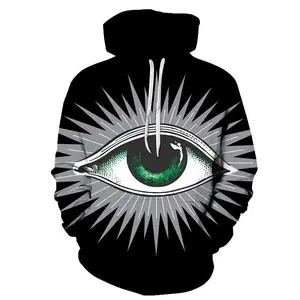 Customizable eye print hoodies Men's Clothing Fashion Women's Hoodie Pullover Cool Tracksuits Streetwear Style Sweats Casual