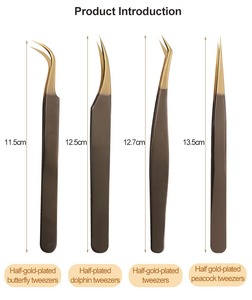 Nouveau modèle de pince à épiler personnalisée colorée pince à cils à 90 degrés LO420 volume extensions de cils pince à épiler par Lohar orthopédique - Product Image 2