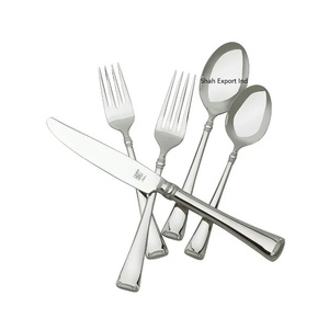 Ensemble de couverts en métal de style occidental avec poignée carrée fini argent pour la vaisselle de table de mariage - Product Image 4