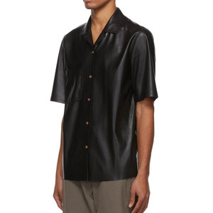 Chemises en cuir décontractées pour hommes avec logo personnalisé OEM Style de rue avec emballage personnalisé Prix raisonnable Conçu sur mesure - Product Image 5