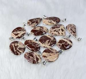 Colgante de piedras preciosas de jaspe de coco hecho a mano para mujer, colgante de tamaño de forma mixta, regalo de joyería de moda para ella - Product Image 6