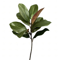 Daun Magnolia Buatan Realistis Terbaik Tahan Air Warna Coklat/Hijau 22 Inci Dekorasi untuk Paskah Bunga & Tanaman Hias Rumah