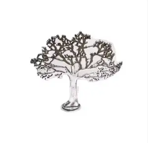 Escultura de árbol de metal de aluminio fundido moderno con acabado pulido decoración del hogar hecha a mano - Product Image 1