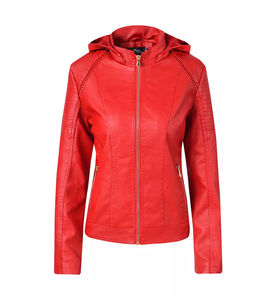 Veste en cuir véritable pour femme, coupe classique, élégante, douce et confortable, manteau tendance pour l'hiver, doublure en coton respirante - Product Image 5
