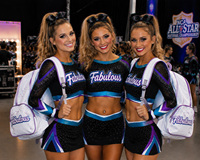 Tenue de cheerleading personnalisée All Star, noir, turquoise, violet, avec manches en maille ornées de strass et dos croisé, ensemble 2 pièces pour compétition