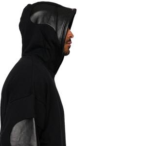 Jersey informal de invierno personalizado para hombre, de talla grande Sudadera con capucha, estampado Digital teñido liso, parches de cuero de poliéster/algodón de gran tamaño - Product Image 3