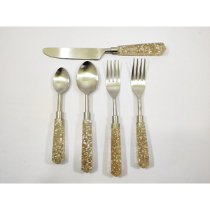 Juego de cubiertos de acero inoxidable de 5 piezas de diseño real con mango Chapado en cobre Juegos de cubiertos sostenibles Bodas Precio competitivo - Product Image 3