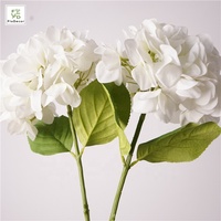 Fleur d'hortensia artificielle de haute qualité 62 cm, toucher réaliste, pour fête, hôtel, mariage, fleurs décoratives de table, vert, blanc, rose