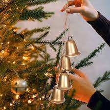Ornement d'arbre de Noël de style ferme de cloche de vacances en métal rustique Jingle Bells classiques pour les cadeaux et la décoration saisonnière à faible coût - Product Image 3
