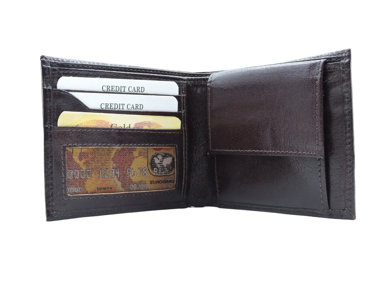 Sô cô la nâu da mềm người đàn ông phong cách của bi Gấp Ví RFID chặn phía trước túi tiền xu với khe cắm thẻ tùy chỉnh ví cho món quà