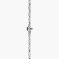 Collar de tenis de lujo con circonitas cúbicas de corte redondo, de plata de ley 925 chapada en oro blanco, con diseño degradado, joyería llamativa para boda para mujer