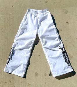 Pantalon évasé streetwear unisexe personnalisé 100% nylon coton lourd de haute qualité jambes amples empilées - Product Image 3