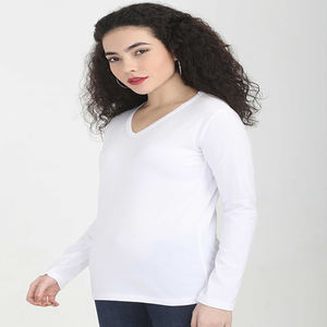 Camiseta de algodón suave personalizada para mujer Pedidos a granel disponibles con botón ecológico y decoración de diamantes para el verano - Product Image 3