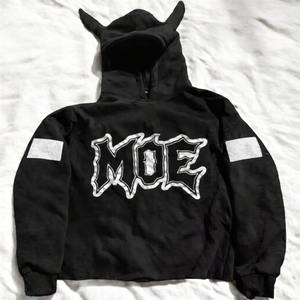 Sudadera con Capucha Gótica con Logo Personalizado para Hombre, Sudadera Negra Extra Grande, Ropa Urbana, Fabricante de Moda, Proveedor de Fábrica OEM - Product Image 2