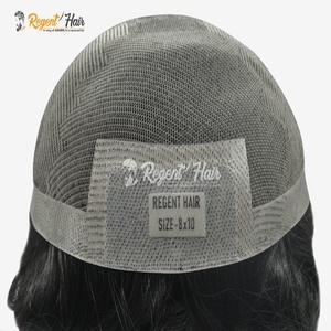REGENT Gulf Plus Premium Toupet 100% indien noué à la main trame droite vague naturelle 100% cheveux humains en gros Stock disponible - Product Image 2