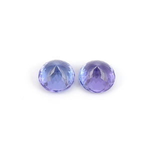 100% paire de pierres précieuses en tanzanite naturelle de qualité supérieure coupe à facettes faite à la main en forme de rond 10MM pierres précieuses en vrac pour bijoux - Product Image 3