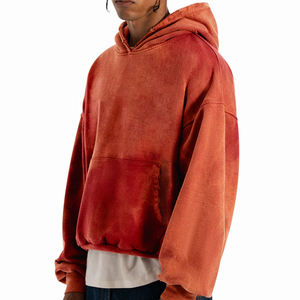 เสื้อฮู้ดผ้าฝ้าย100% สองชั้นสำหรับผู้ชายเสื้อฮู้ดสั่งทำ500gsm โรงงาน - Product Image 4