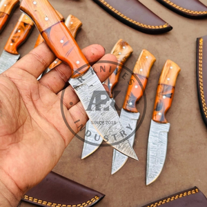 Cuchillo de Caza de Hoja Fija de Damasco de 1 Pieza para Exteriores, con Punta de Caída, Compatible con OEM, AR KNives Industry 2026, 56HRC, Garantía de 3 Años - Product Image 4