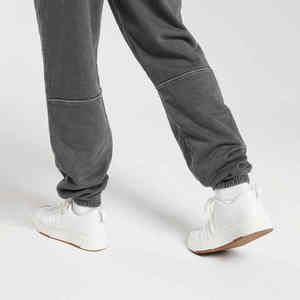 Pantalon de jogging vintage en polaire délavée à l'acide Logo personnalisé unisexe pantalon de survêtement d'hiver lourd Style décontracté léger pour hommes - Product Image 5