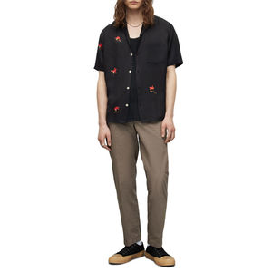 เสื้อคอเต่าของผู้ชายเสื้อคอตตอน100% ทึบแบบถักโพลีเอสเตอร์แขนสั้นกระดุมปกติต่อต้านริ้วรอยออกแบบได้ตามต้องการ - Product Image 2