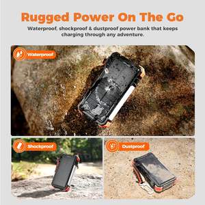 Banco de Energía Solar de 20000 mAh con Cables Integrados, Cargador Inalámbrico de 20 W, Carga Rápida USB-C, Linterna, IP67, ABS para iPhone/iPad/Apple - Product Image 6