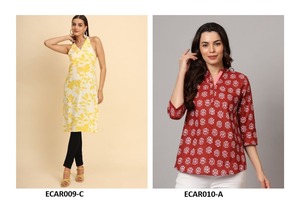 Kurti corto de rayón de algodón con estilo para mujer, Ropa Étnica moderna ligera, ideal para salidas informales, moda diaria lista para exportar - Product Image 4