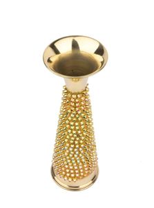 Jarrón Decorativo Alto y Colorido de Latón, 12 Pulgadas de Alto, Jarrón Decorativo de Metal, Centro de Mesa Alto, Decoración Vintage para el Hogar - Product Image 4