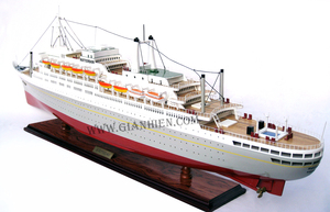 Gia Nhien Fabricant Design Personnalisé Bas quantité minimale de commande SS ROTTERDAM MODÈLE DE BATEAU EN BOIS MODÈLE DE BATEAU EN BOIS DE HAUTE QUALITÉ Fait à la main - Product Image 5