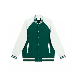 Chaqueta Universitaria de Béisbol para Hombre, Estilo Bomber, con Parches de Chenilla Negros Personalizados, Forro Acolchado, Resistente al Viento, de Lana - Product Image 4