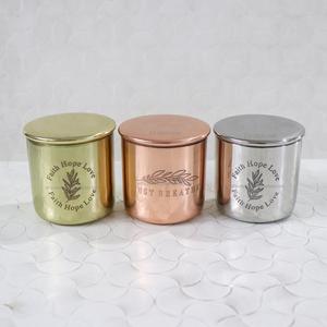 Récipient de bougie en cuivre fait main avec couvercle décoration de la maison porte-cire votif en métal pour la fabrication de bougies - Product Image 6