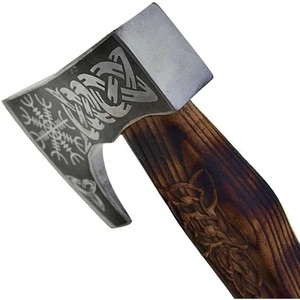 Jexmoo Custom 18 "Tomahawks de acero al carbono mango de palisandro con Funda de cuero regalo al aire libre papá hecho a mano grado Industrial - Product Image 2