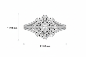 แหวนทอง 14K ประดับเพชรแท้สำหรับผู้หญิง |   0.33 กะรัต |   เครื่องประดับคุณภาพสูง รับสั่งซื้อจำนวนมาก - Product Image 2