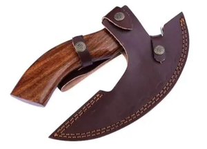 Couteau à pizza en acier au carbone de qualité industrielle de Steel Craft International, manche en bois antidérapant, résistant au four, pour une coupe parfaite, tête de hache - Product Image 2