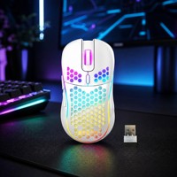 Ratón de carga con diseño de panal hueco, iluminación RGB, ratón para juegos, interfaz inalámbrica ligera para juegos con interfaz TYPE-C