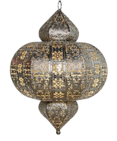 Fournisseur de gros de lampes suspendues de style oriental décoratif marocain en métal poli doré